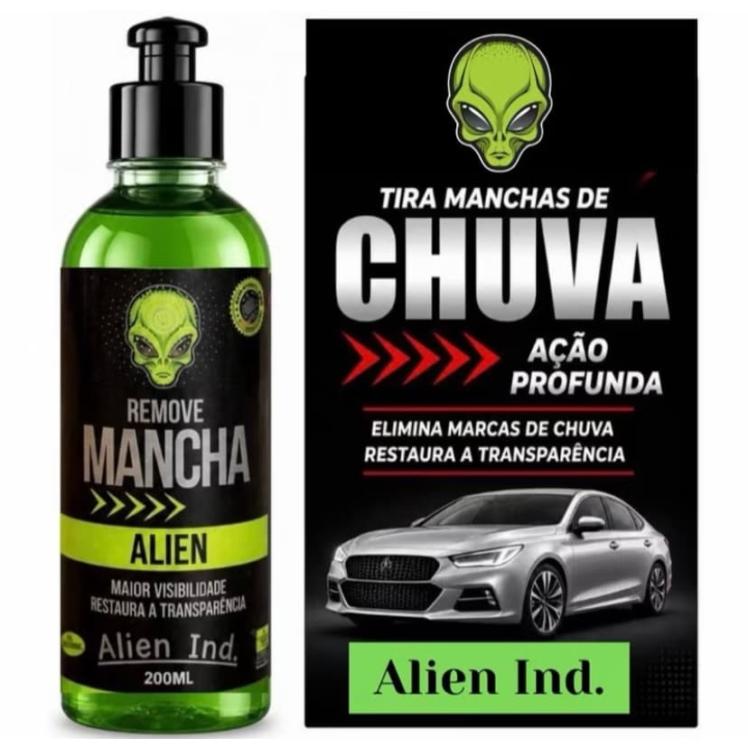 Limpa Vidros Alien Ind Remove Manchas de Chuva Limpeza Profunda Brilho Proteção