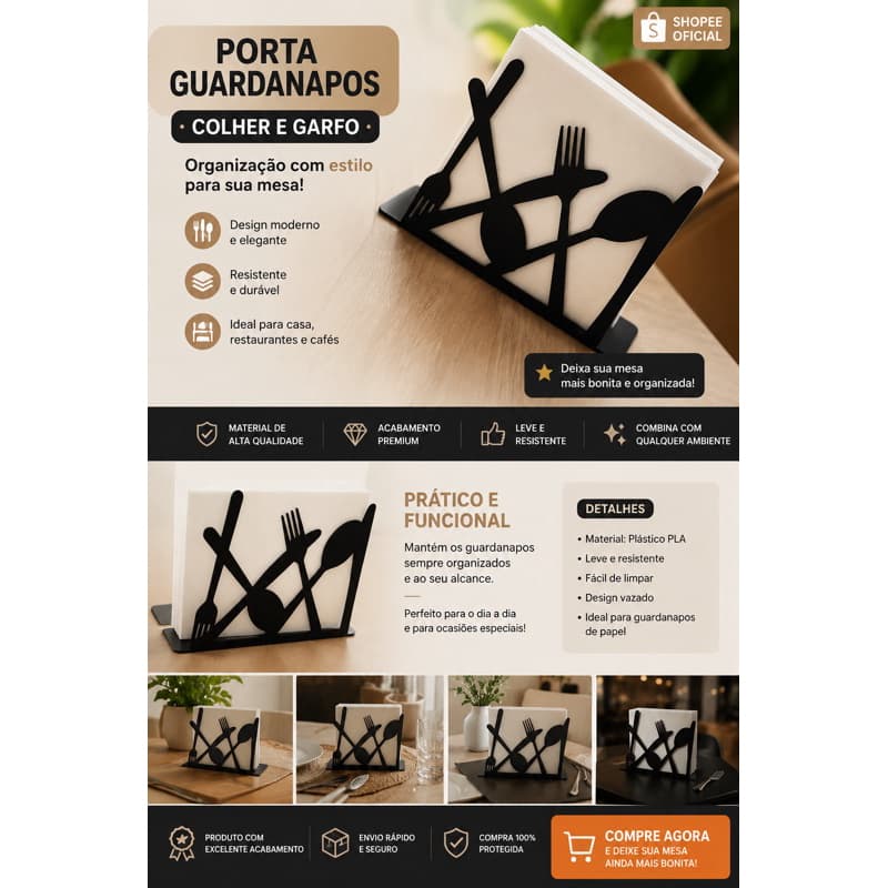 Porta Guardanapos -Tema Colher e Garfo