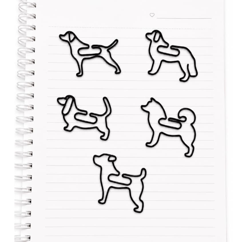Clips de Papel Cachorrinhos – Kit c/9 clipes de cachorrinho com raças sortidas Criativo para Estudos, Escola e Papelaria