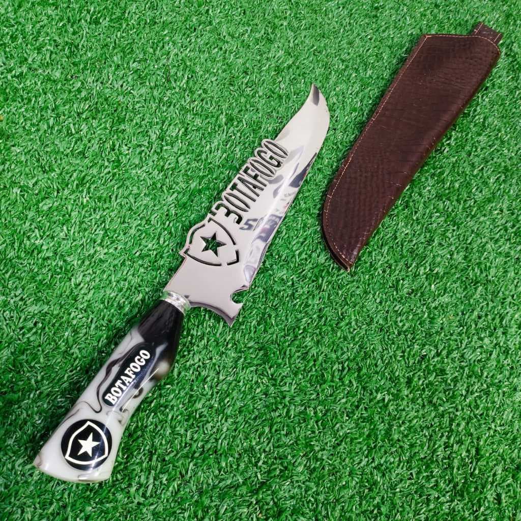 Faca Artesanal De Churrasco 10 polegadas 3mm Mestre Chef Gourmet Botafogo