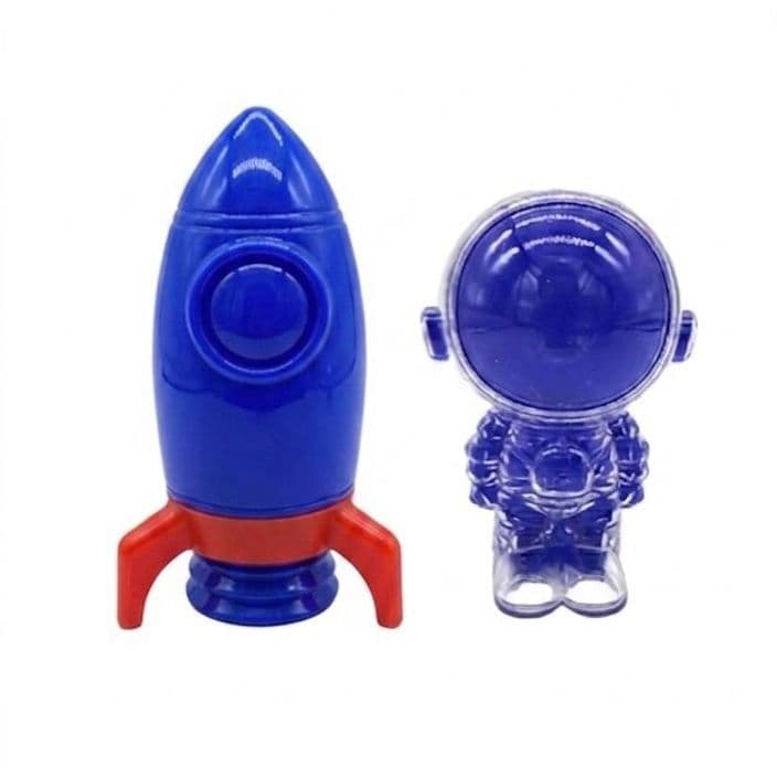 Kit 24 Lembrancinhas Astronauta  e Foguete Azul Porta Doces Decoração Espaço Aniversários Festas