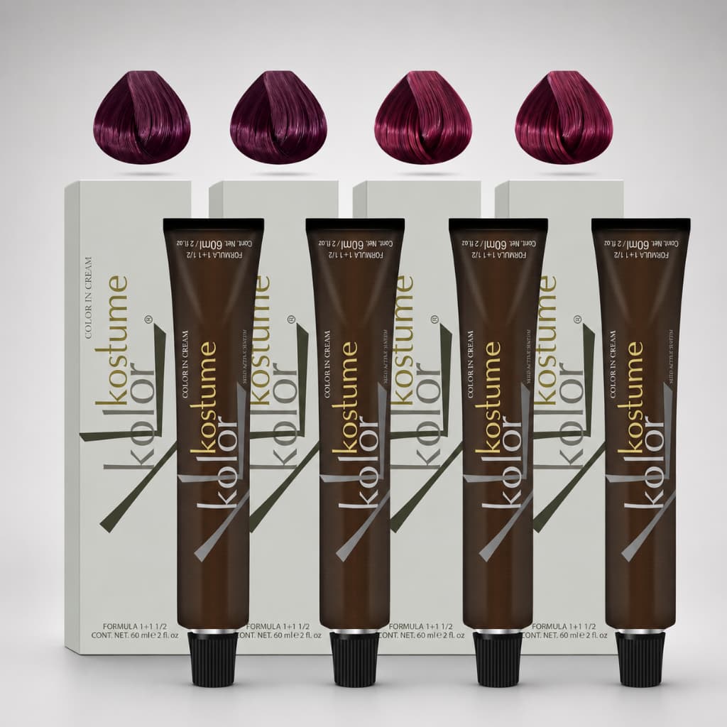Kit Coloração Kostume Kolor Marsala - 2 unid de 7.26 + 2 unid de 8.26
