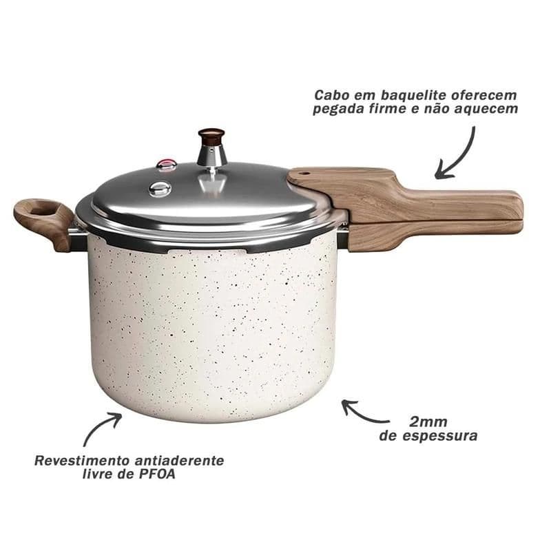 Panela de Pressão Presscook 6,8LT Mármol 10765 Mimo Style