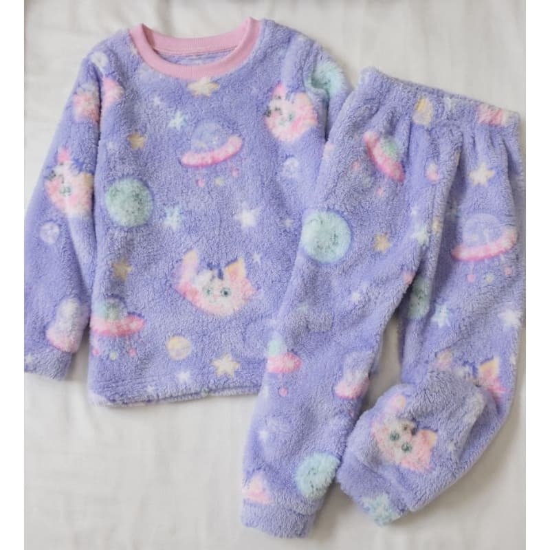 Pijama Infantil Soft Peluciado Feminino Inverno Quentinho Manga Longa Rosa Poá Macio Conjunto de Frio