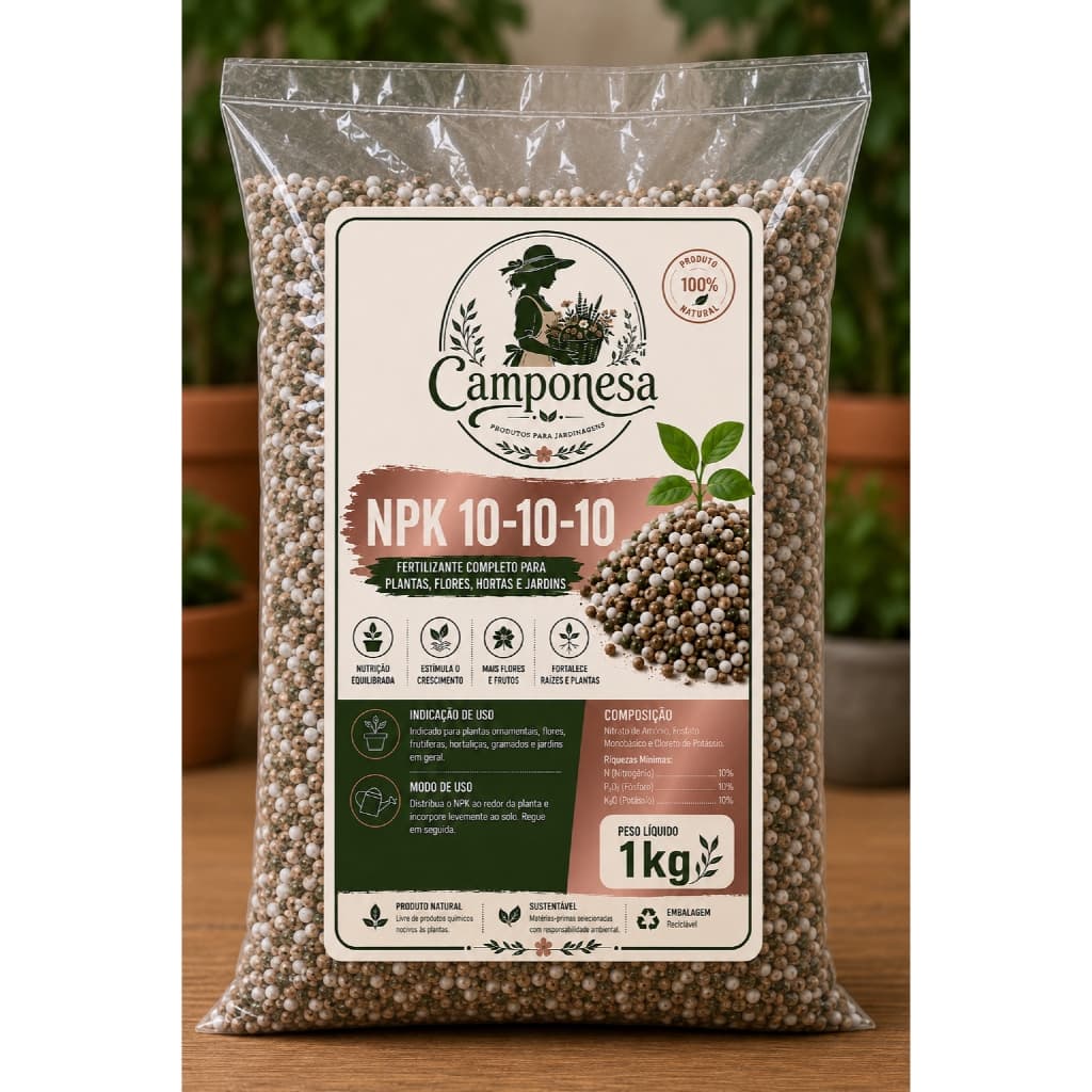 1Kg Adubo NPK 10-10-10 Granulado Fertilizante Ideal para Jardinagem, Frutíferas Plantas Ornamentais