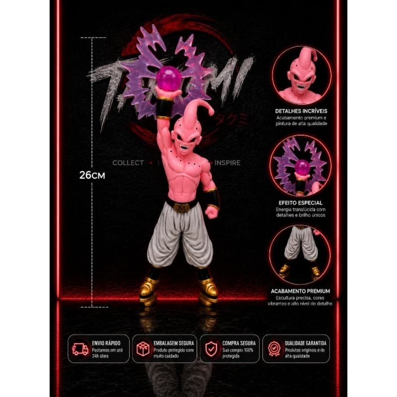 Action Figure Majin Boo Dragon Ball Z 26cm Boneco Colecionável PVC Anime Geek