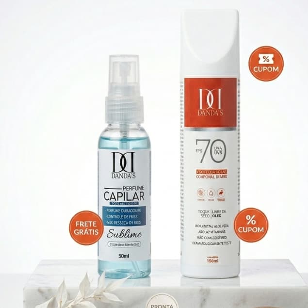 KIT PROTEÇÃO TOTAL USO DIARIO PELE + CABELO PROTETOR SOLAR + PERFUME CAPILAR HIDRATANTE
