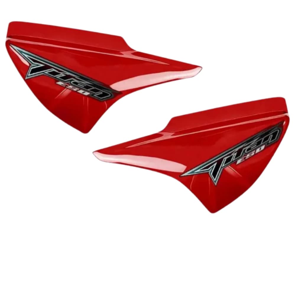 Carenagem Titan 150 Par Tampas Laterais Vermelho 2004 2005 2006 2007 2008 + Adesivos