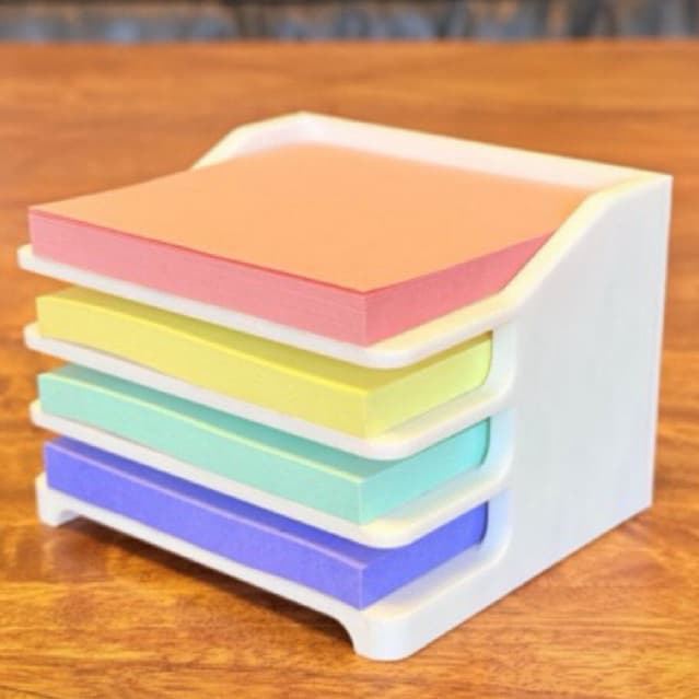 Organizador para Blocos Adesivos Post-it 5 Compartimentos | Porta Post-it de Mesa | Organizador de Escritório