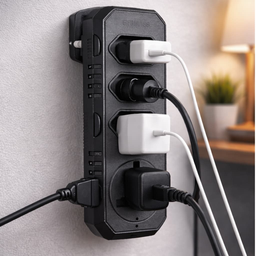 Adaptador De Tomada Universal 4 Entrada Benjamin 10a Pino Muito Seguro Multiuso Para Casa E Escritório Compacta 1 Peça