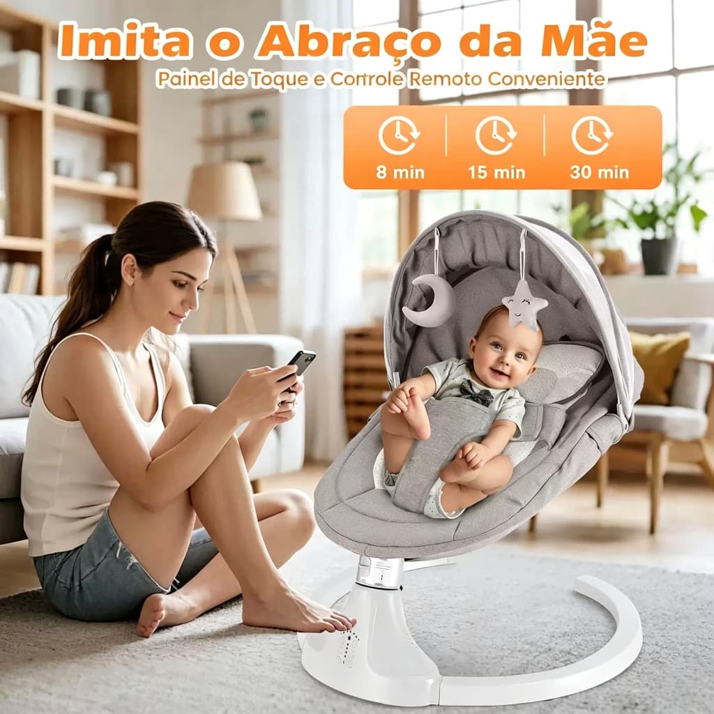 cadeira balanço elétrica multifuncional para bebê recém-nascido