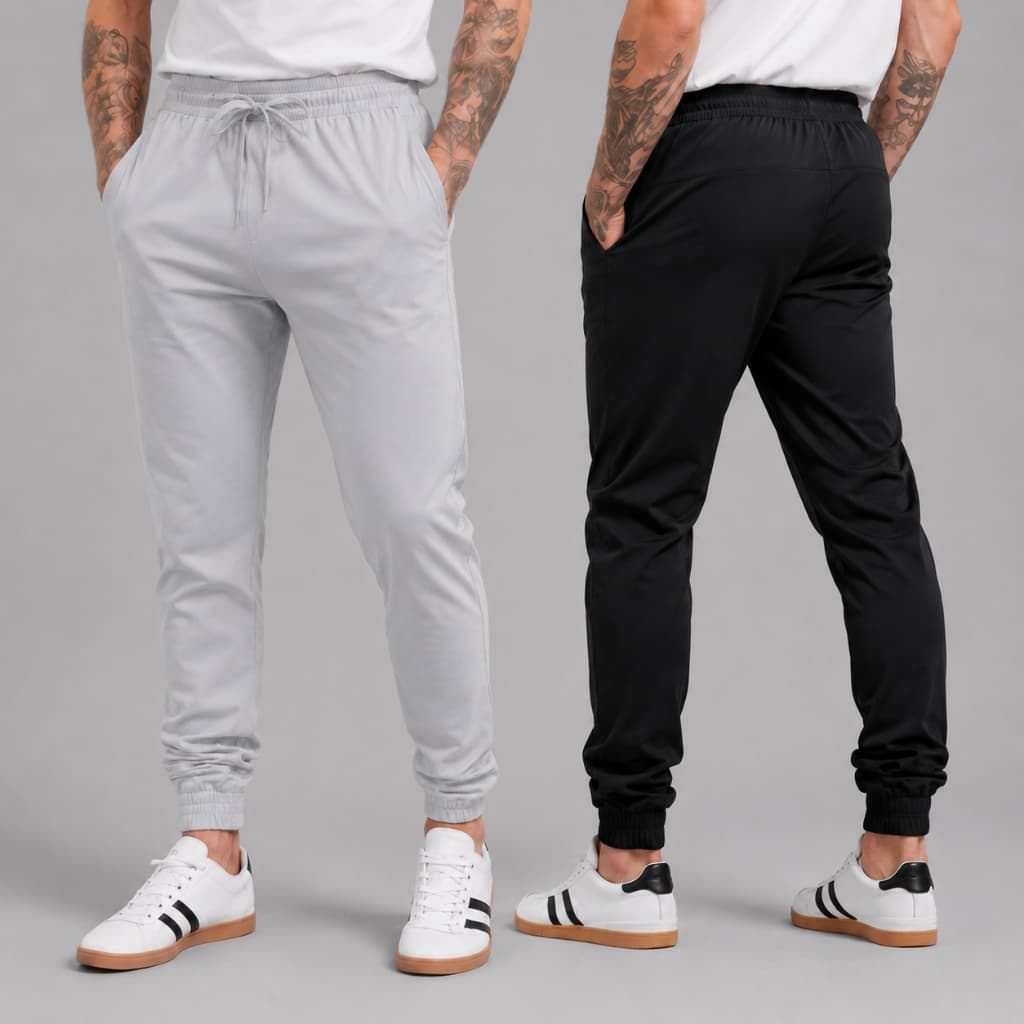 Kit 2 Calças Jogger Masculina de Tactel Cordão de Ajuste Treino Esportivo e Corrida
