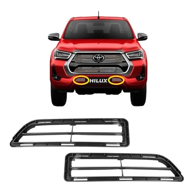 Par Grade Inferior Parachoque Dianteiro Hilux 2021 Srx Srv Sr