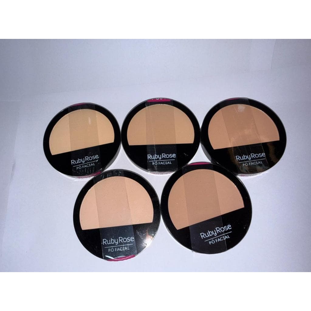 Pó Compacto Facial N°44 Cores Claras e Escuras / Ruby Rose Hb7206 Acabamento Aveludado Textura Fina