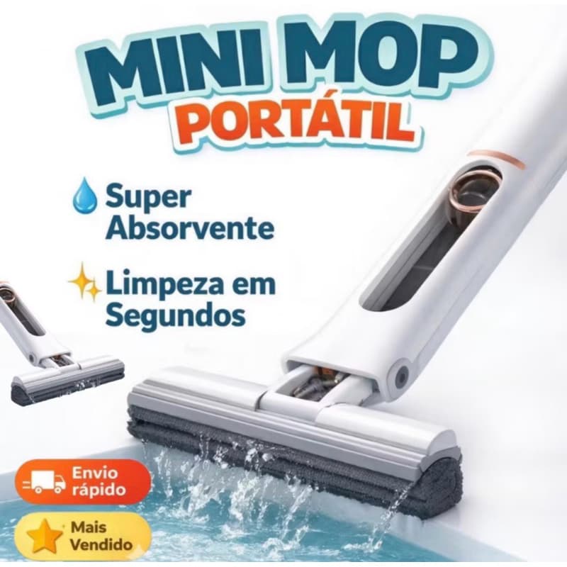 Mini Rodo Esfregão Absorvente Portátil Limpeza Multifuncional Mesa Janela Pia