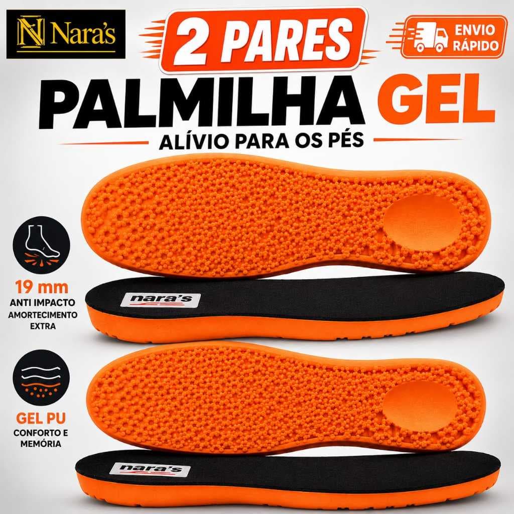 Palmilha Gel Anatômica Ortopédica Anti Impacto Nara´s Unisex Tênis Bota Coturno Sapatos Botina