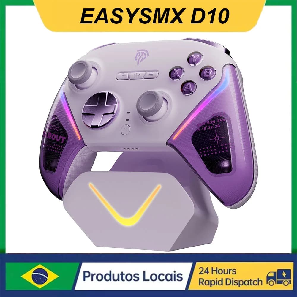 Controle EasySMX D10 Multiplataforma - Compatível com PC, Switch, Android e iOS com Dock de Carregamento Hall Effect TMR