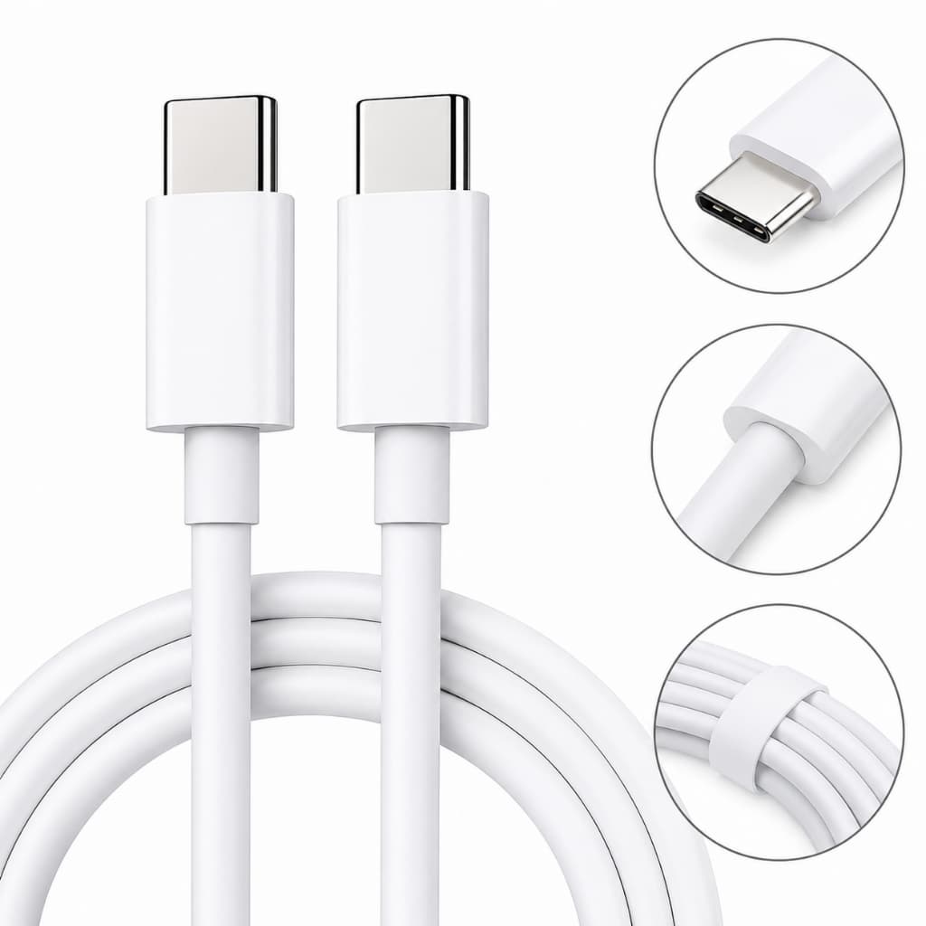 Cabo USB Tipo C para Tipo C 100W Turbo Reforçado 1m Original Eletromex