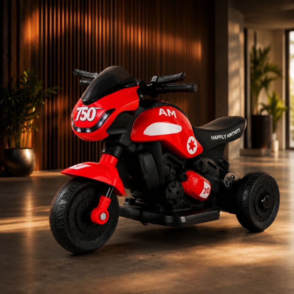 Mini Moto Elétrica Infantil Esportiva Recarregável Vermelha
