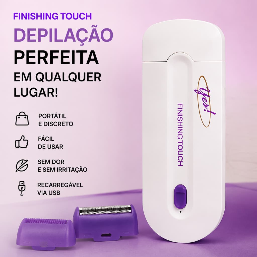Depilador Elétrico Feminino 3 em 1 Recarregável Portátil Finishing Touch Removedor de Pelos USB