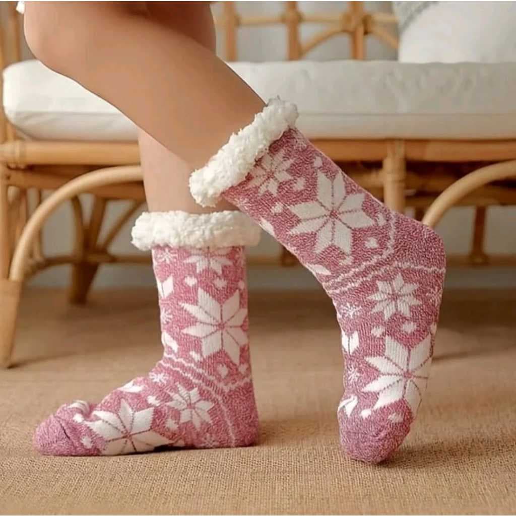 kit de 2 pares de  meias térmicas felpudas