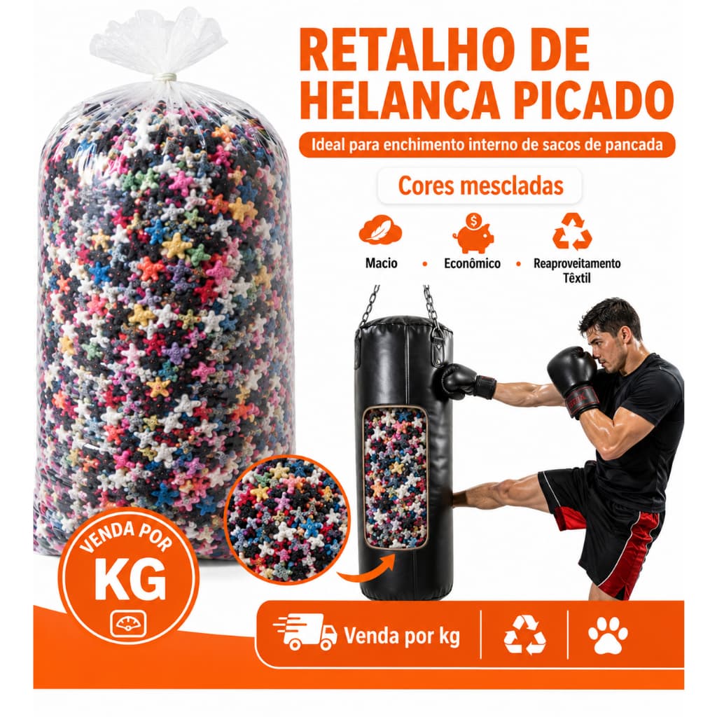 Saco de Retalho de Helanca para Cama Pet Almofadas Bonecas Puff  Saco de Pancada e Artesanato -  1kg 3 kg 6 kg 11kg 16kg