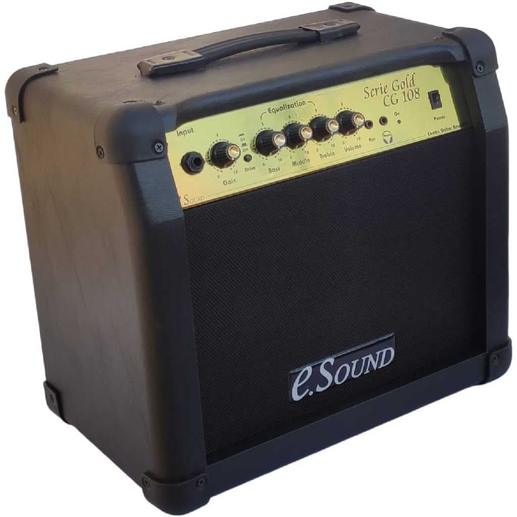 Cubo Amplificador Guitarra E-Sound Serie Gold CG 106 20W 6 Pol bivolt 110/220V Preto