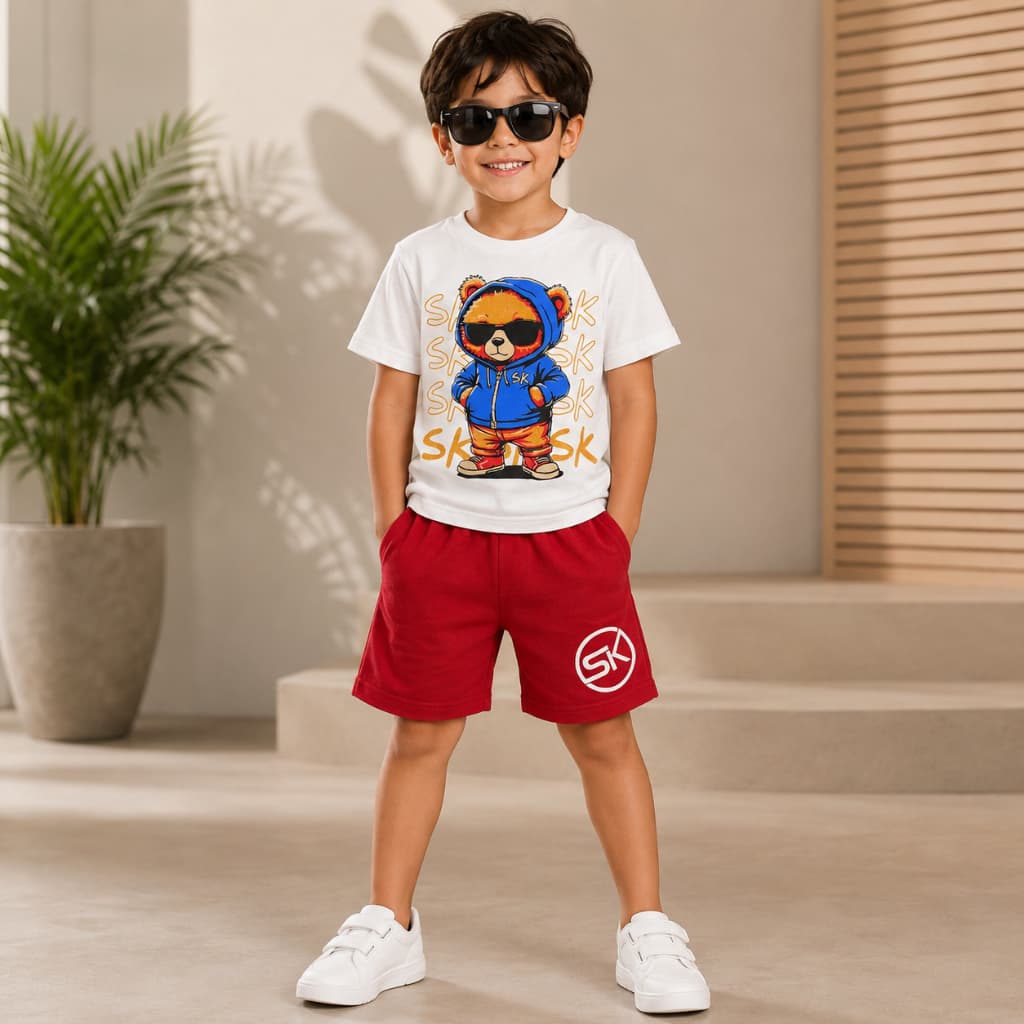 Roupa verão conjunto infantil menino roupa de blogueiro