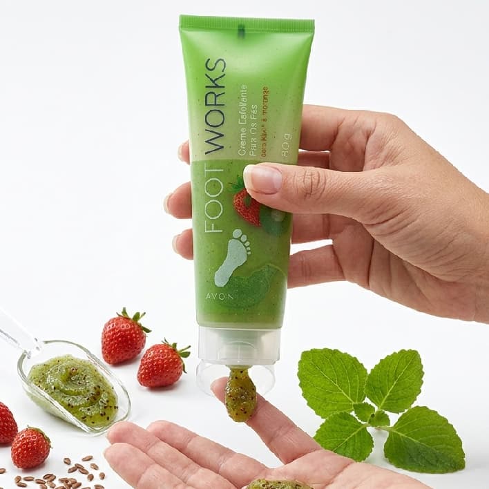 Esfoliante para os pés Avon Foot Works Kiwi 90g - Pés Macios