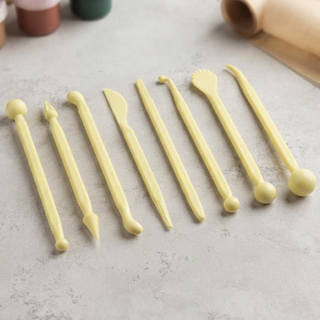 Kit Jogo 8 Estecas Pequenas Para Modelar Biscuit Pasta Doces Massas Encomendas Decoração BlueStar