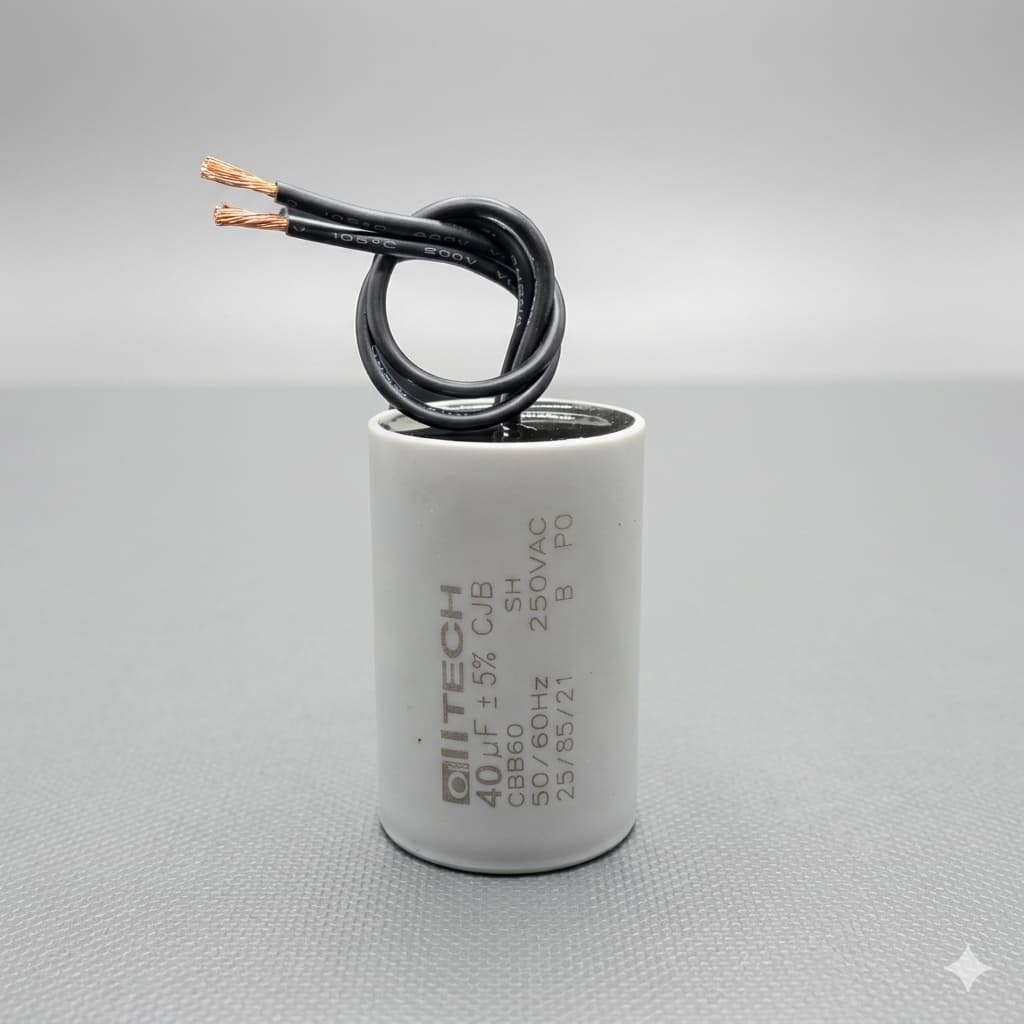 Capacitor 40uf 250vac 2 Fios Para Motor, Portão Eletrônico, Compressores de Ar e outros