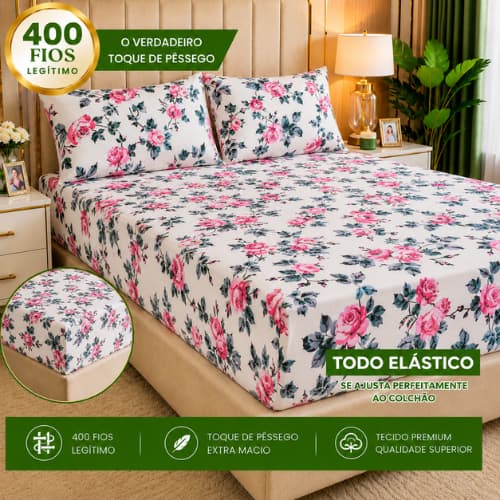 Jogo de Lençol FORRO DE CAMA  400 Fios 03 Peças SUPER MACIO  Para Cama  SOLTEIRO/Casal/ Queen e King Estampado