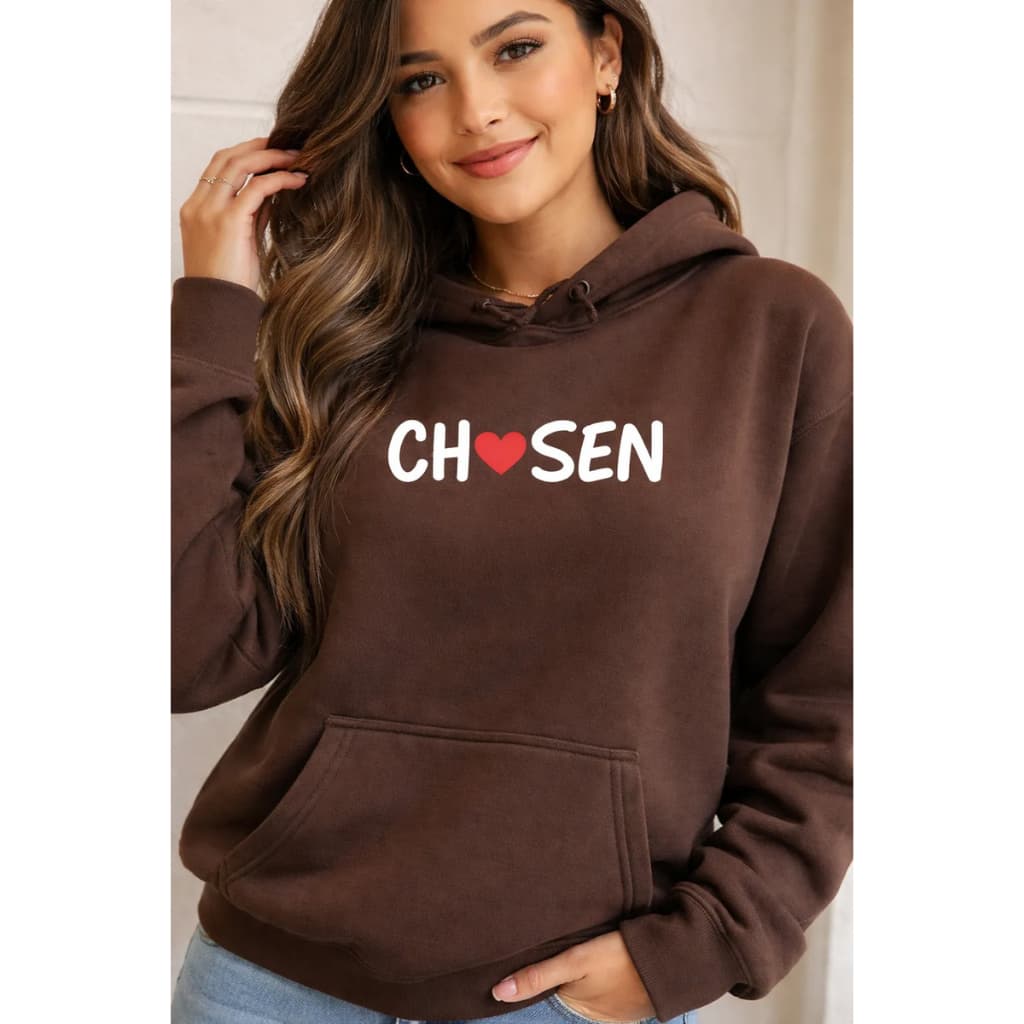 Moletom Feminino Chosen Com Capuz Canguru Bolso Blusa De Frio Casual Inverno Elegante