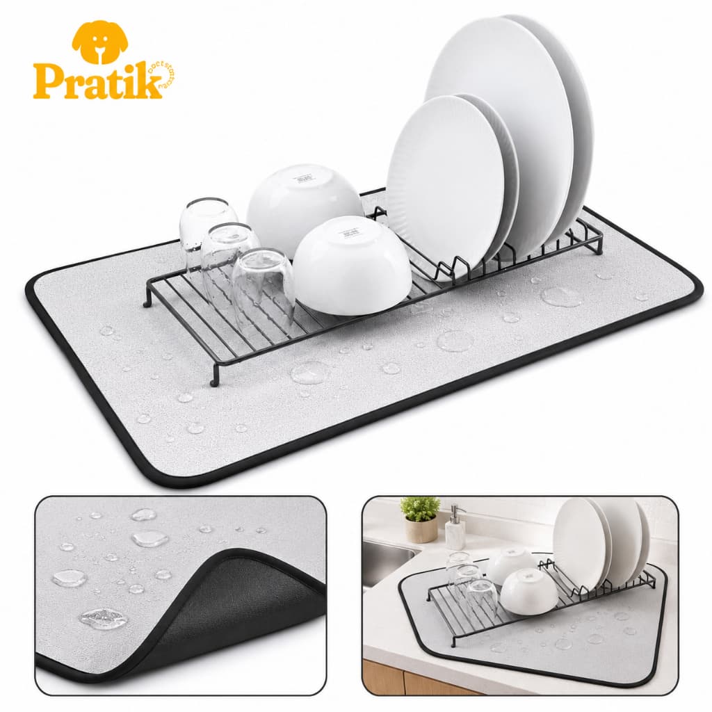 Tapete Escorredor Louça Super Absorvente Antiderrapante Dobrável Pia Cozinha 70x50cm ou 50x30cm