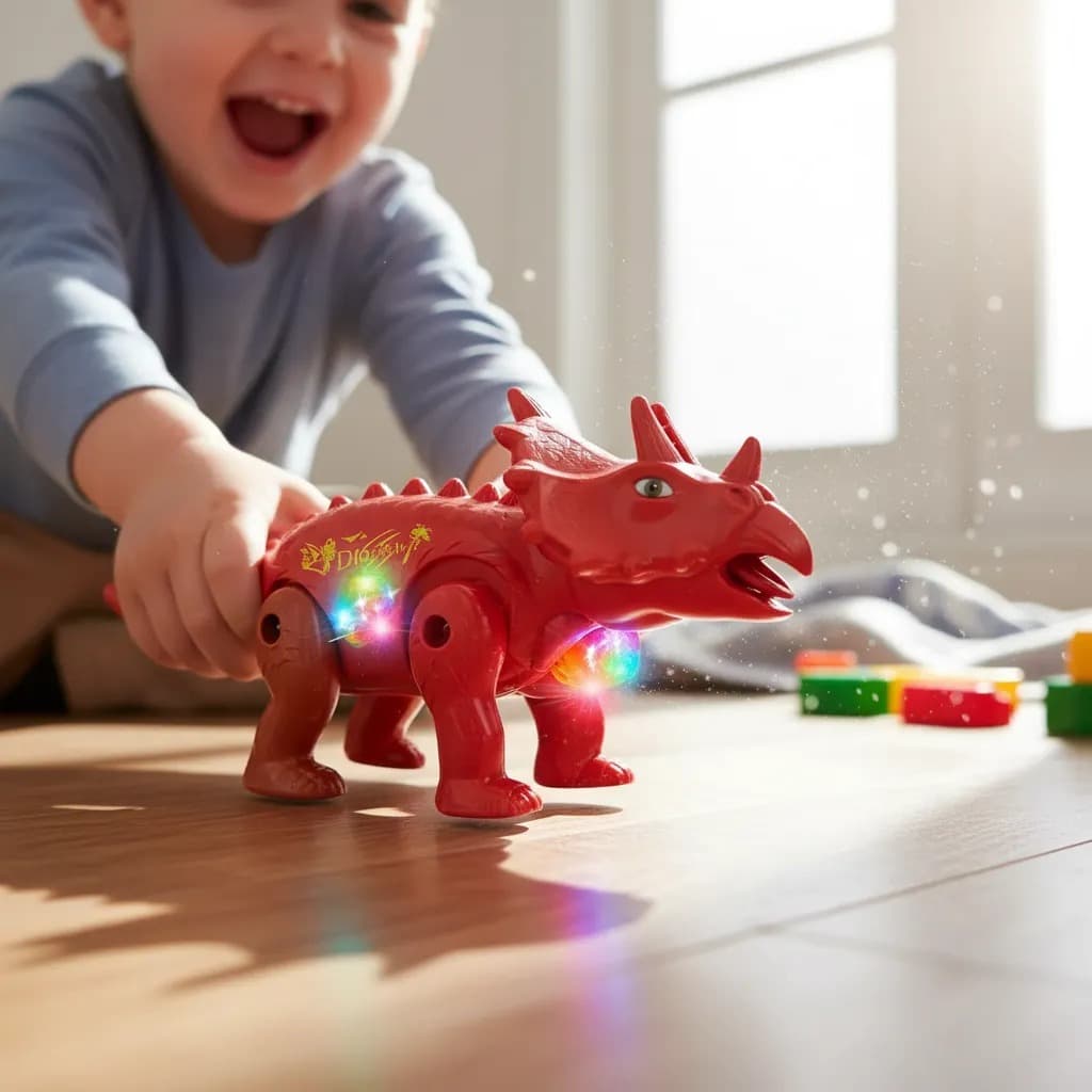 Dinossauro Interativo Luminoso Brinquedo Infantil Movimento Sons Luzes