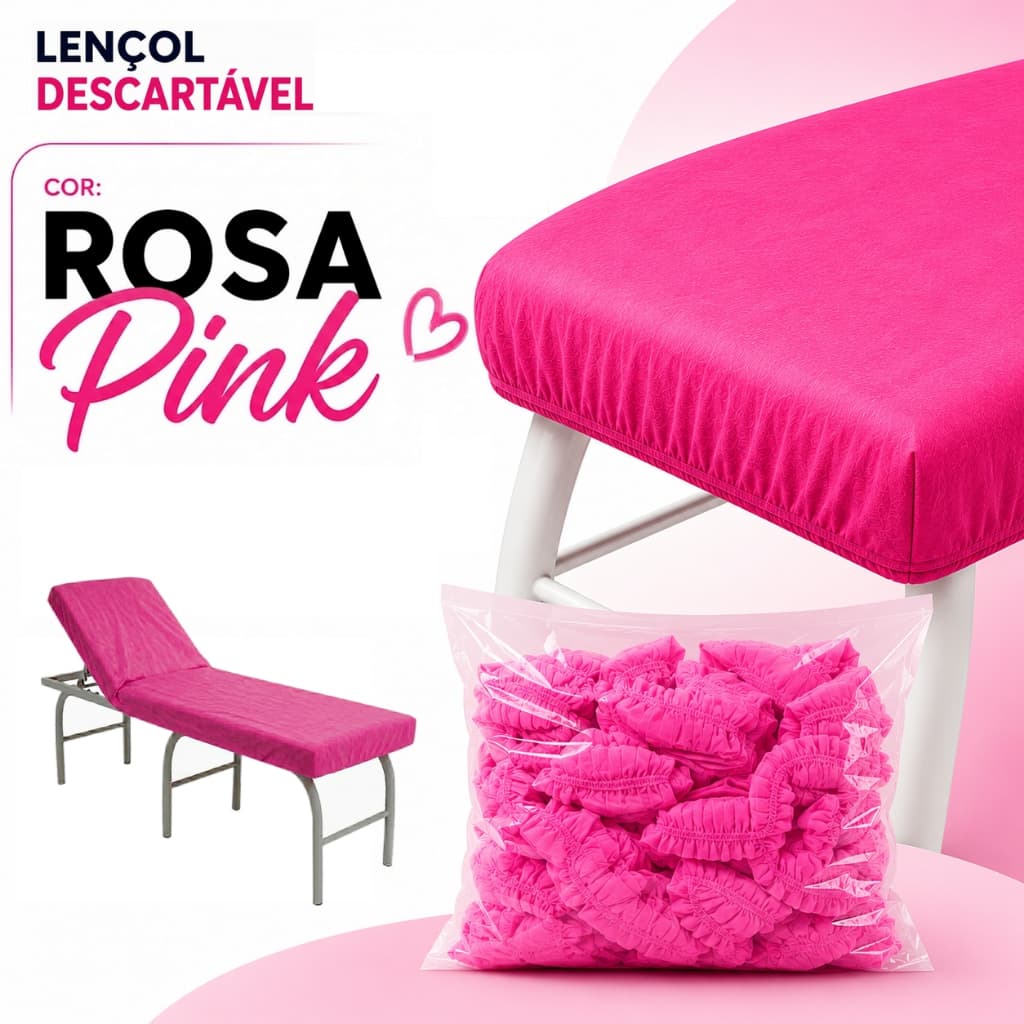 Kit lençol Rosa Pink Descartável maca TNT C/  Registro ANVISA |  PINK |