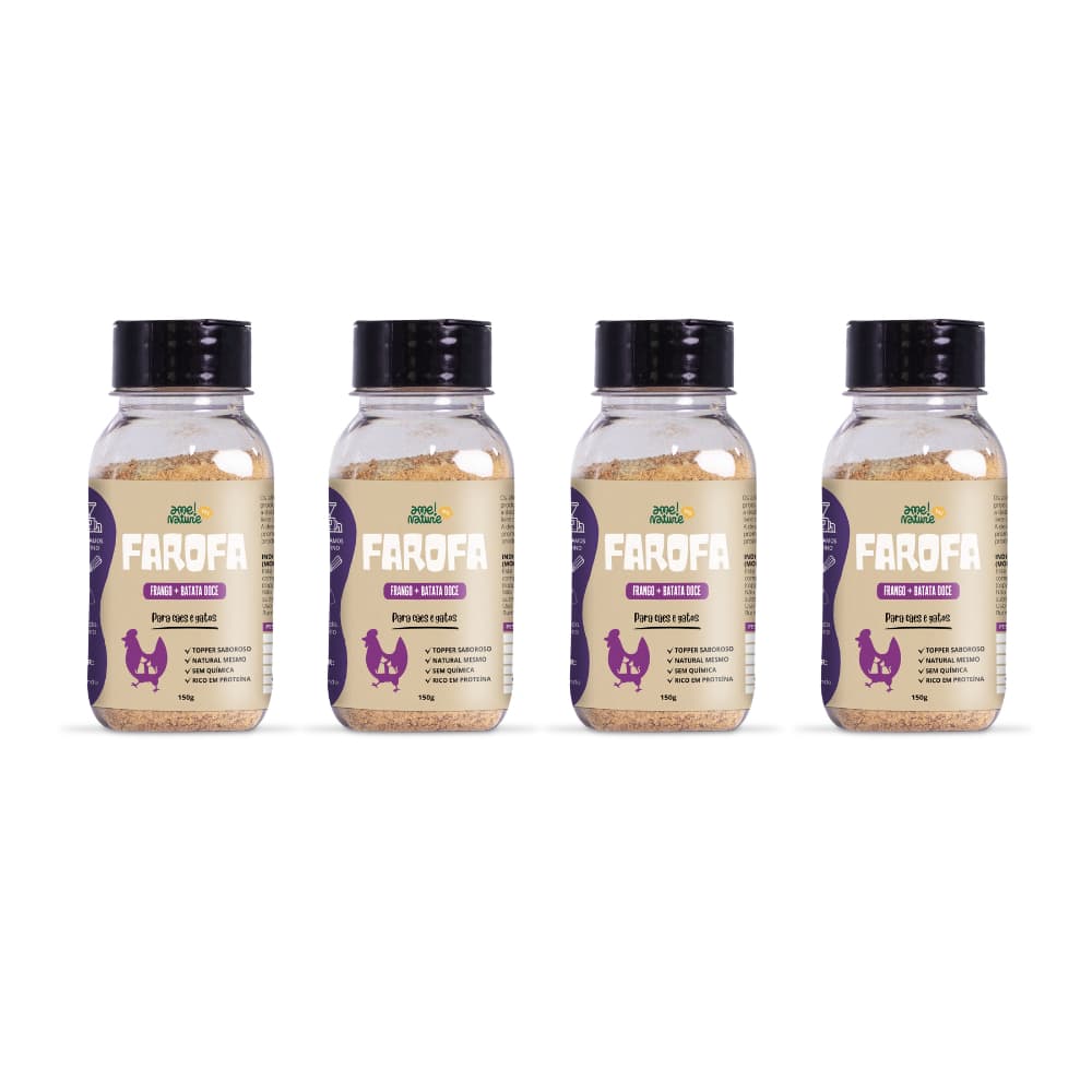 KIT 4 Saborizantes 100% Natural para Ração Cão Gato Frango com Batata Doce Ame Nature