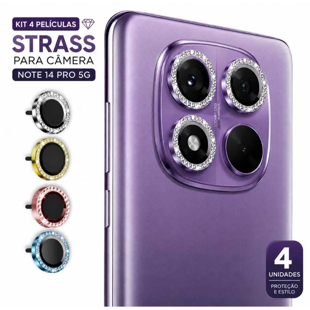 Película Strass  Para Câmera Xiaomi Note 14 Pro 5G