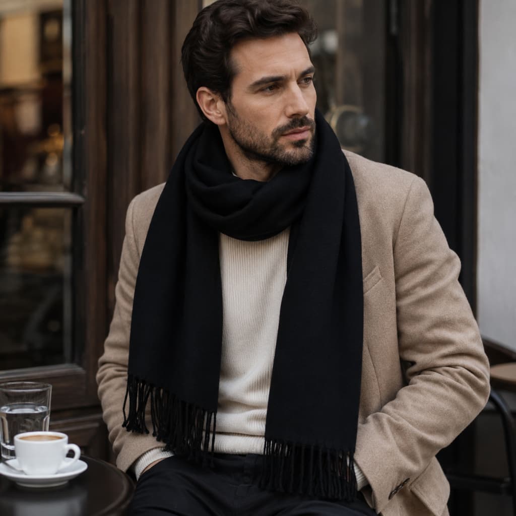 Cachecol Echarpe Masculino Inverno 70x180cm Elegante Social Casual Várias Cores