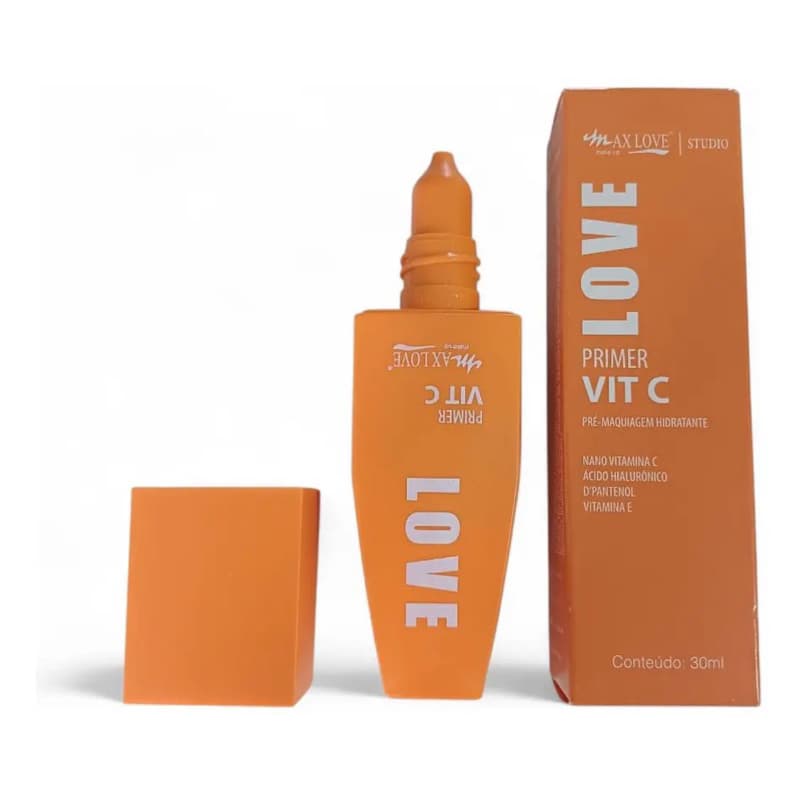 Primer Facial Max Love com Vitamina C - Hidratação e Luminosidade, Uniformiza a Pele, 30ml
