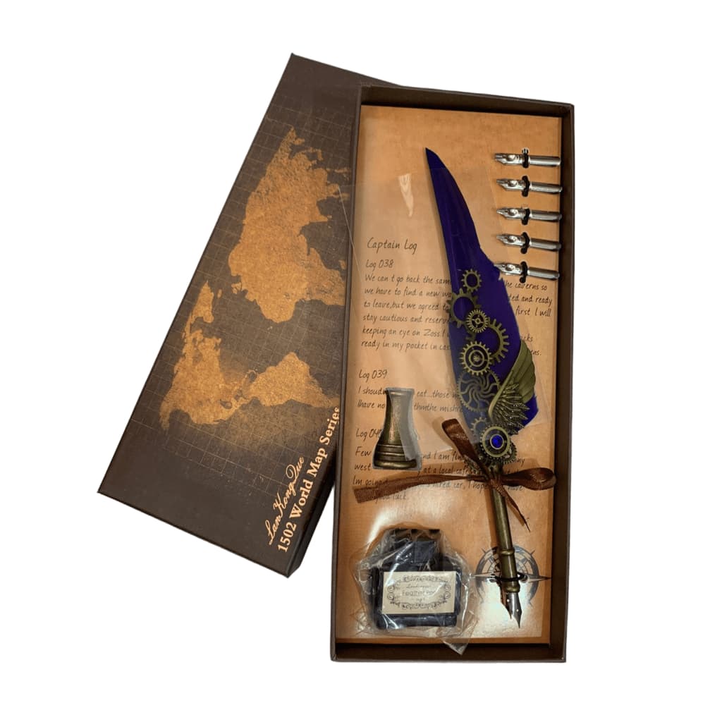 Caneta Tinteiro Com Pena  + Refil de Tinta Pen Set