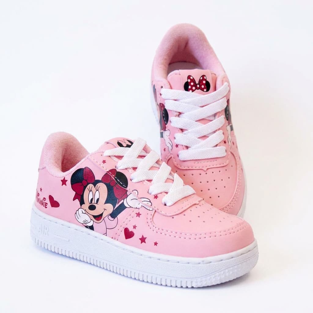 Tênis Infantil Menina Minnie Rosa Confortável Leve Resistente Antiderrapante Qualidade Premium