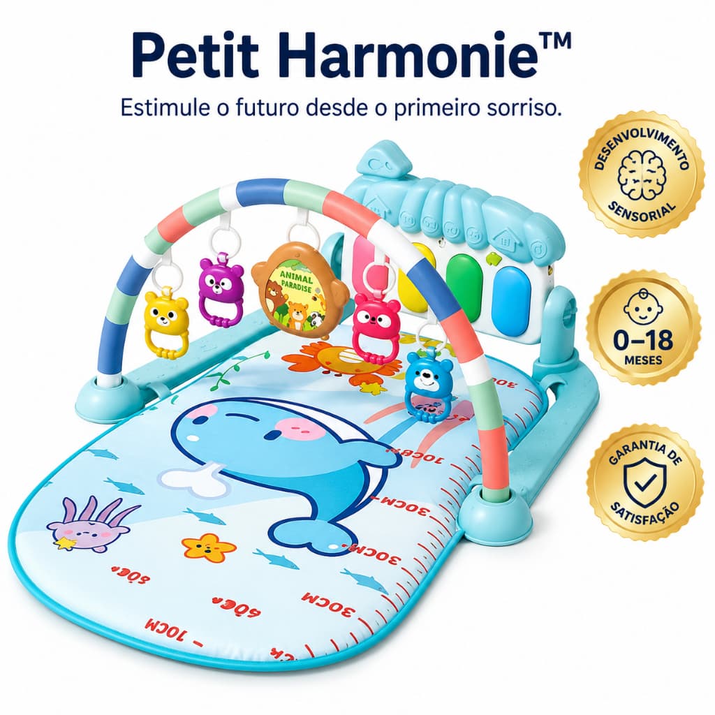 Tapete Bebê Atividades Musical Interativo Piano Sensorial DesenvolvimentTapete Sensorial Bebê com Piano Musical Interati