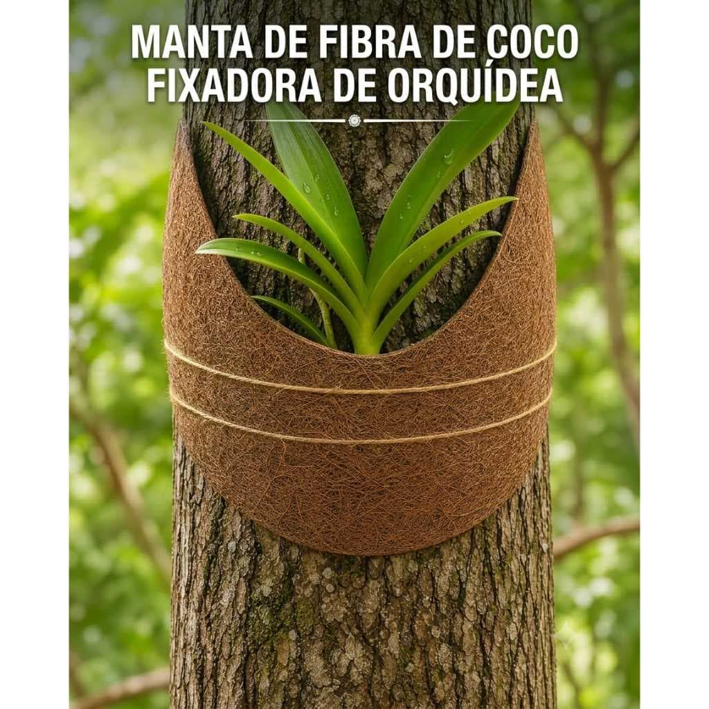 Fixador Fibra de Coco para Orquídeas, Bromélias e Plantas Epífitas | Kit 1, 3, 5 ou 10 Unidades