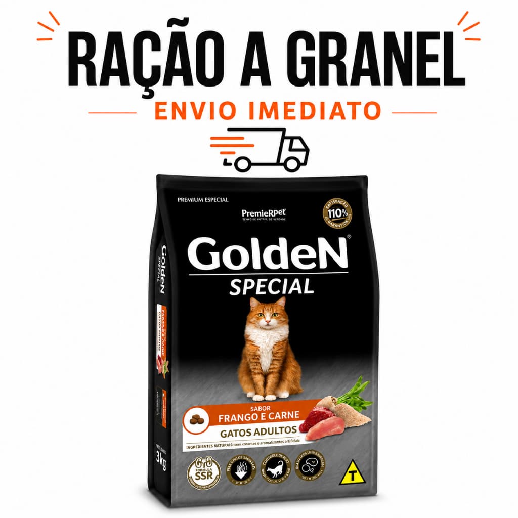 Ração Golden Special Gatos Adultos Frango e Carne |1kg e 3kg |Premium Especial PremieRPet|FRACIONADA