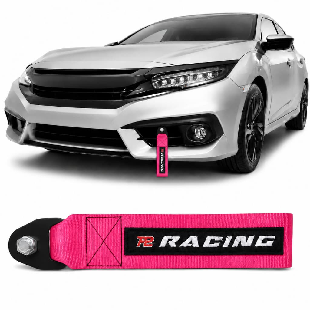 Tow Strap Hook Cinta de Reboque  com Engate Parafusado - Rosa