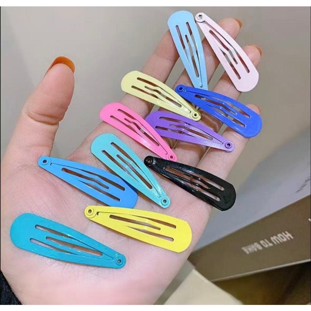 Clipes de Cabelo Femininos na Cor Preta,Fecho Tic Tac para Fixação Segura