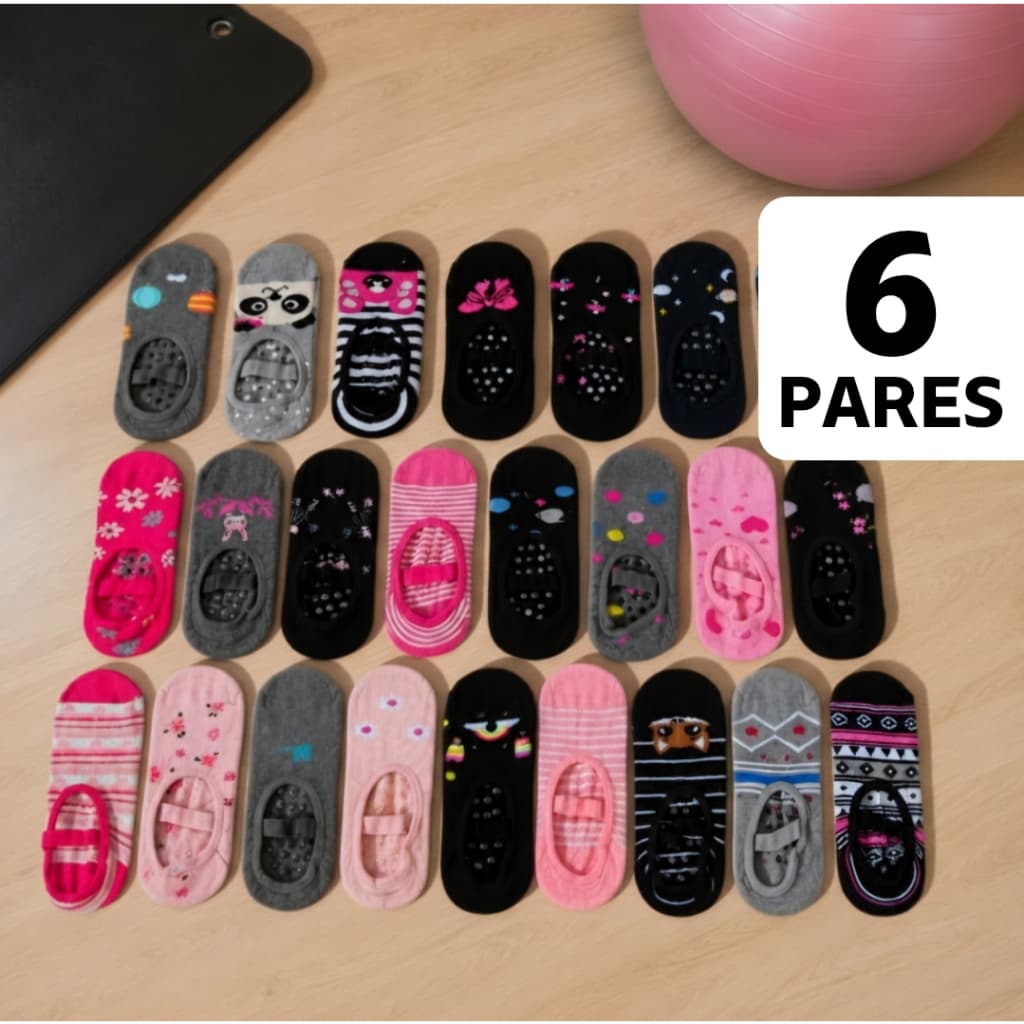 Meia Pilates Estampadas Antiderrapante Sapatilha Feminina p/ Yoga Academia Hidroginástica 35-40