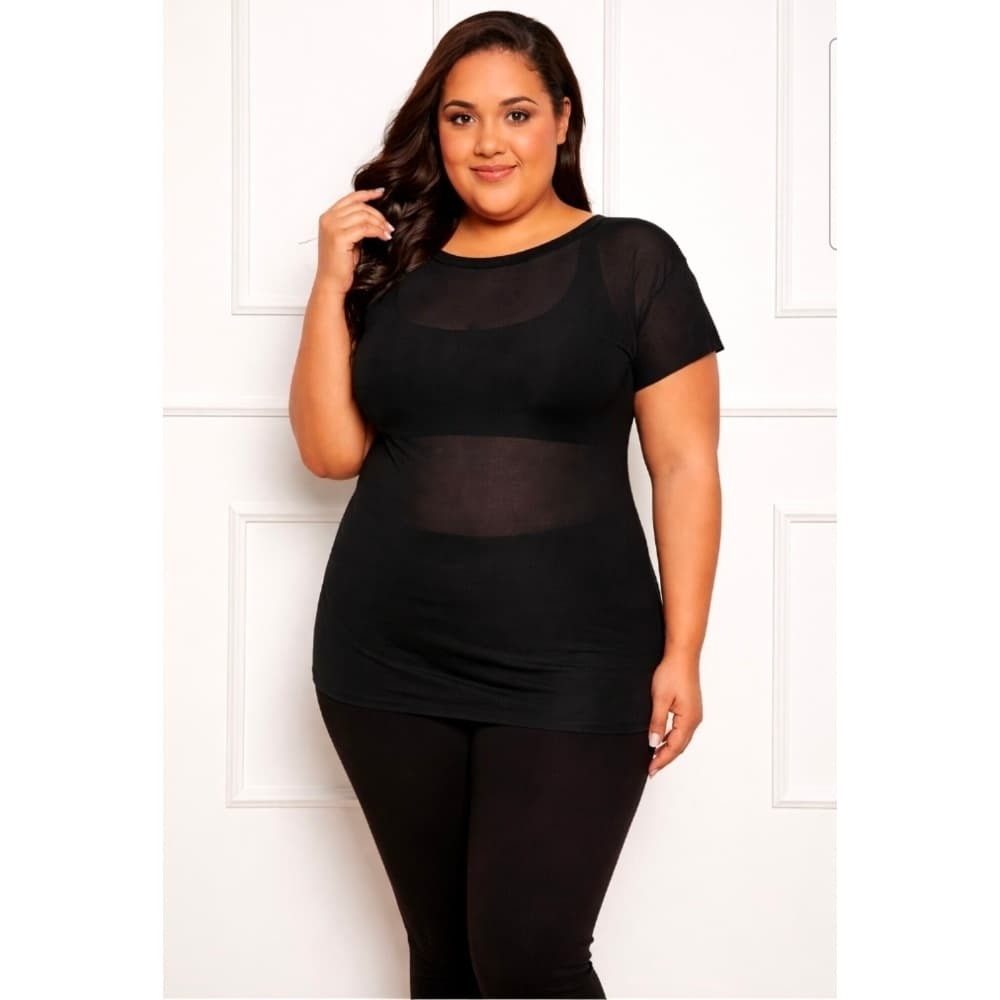 Kit 2 Blusa Feminina de Tule Plus Size Academia Transparente Confortavel Dia a Dia Blusao Feminino