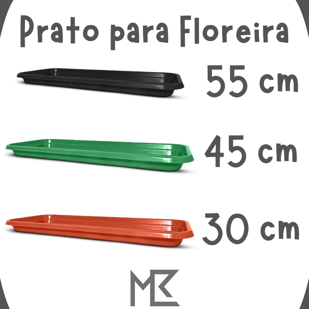Prato Base de Floreira/Vaso Retangular Grande Horta/Jardim Plástico Preto/Verde/Terracota